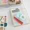Martha Stewart Kerry Plastic Stackable Office Desk Drawer Organizers with Gold Trim, Set of 6 BE-PB3685-G-6-CLRGLD-MS - alternate 3